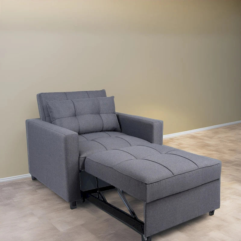 Fauteuil-lit convertible 3-en-1 moderne, canapé-lit rembourré, chaise longue pliable pour petits espaces