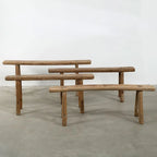 Banc Noodle Vintage Bois Naturel Vieilli (taille et finition variables)