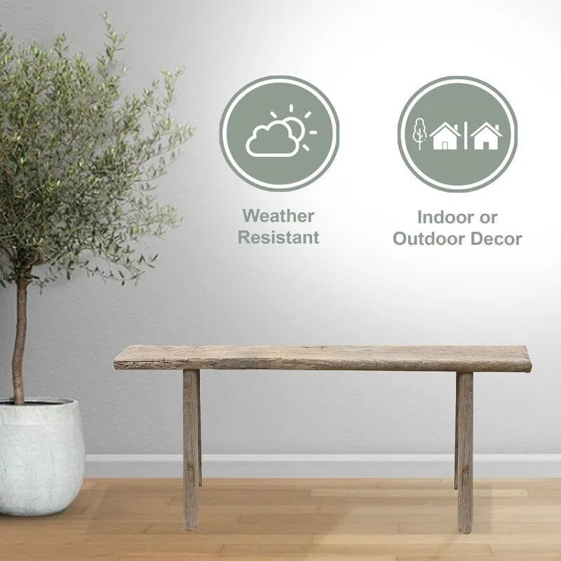 Banc Noodle Vintage Bois Naturel Vieilli (taille et finition variables)