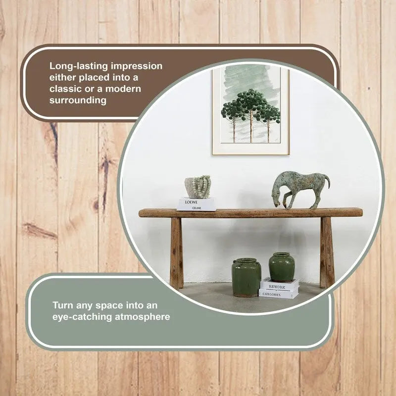 Banc Noodle Vintage Bois Naturel Vieilli (taille et finition variables)