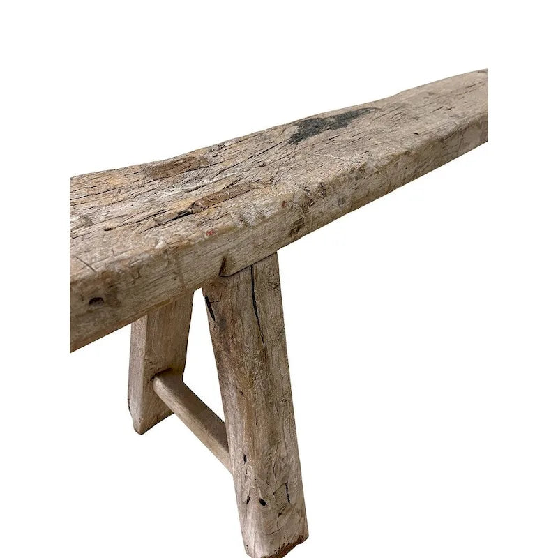 Banc Noodle Vintage Bois Naturel Vieilli (taille et finition variables)