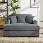 Chaise longue surdimensionnée en tissu chenille, 39,7/43,5/55, avec oreillers, station de charge et porte-gobelets