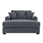 Chaise longue surdimensionnée en tissu chenille, 39,7/43,5/55, avec oreillers, station de charge et porte-gobelets