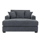Chaise longue surdimensionnée en tissu chenille, 39,7/43,5/55, avec oreillers, station de charge et porte-gobelets