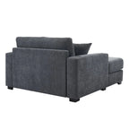Chaise longue surdimensionnée en tissu chenille, 39,7/43,5/55, avec oreillers, station de charge et porte-gobelets