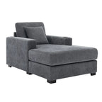 Chaise longue surdimensionnée en tissu chenille, 39,7/43,5/55, avec oreillers, station de charge et porte-gobelets