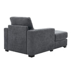 Chaise longue surdimensionnée en tissu chenille, 39,7/43,5/55, avec oreillers, station de charge et porte-gobelets