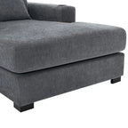 Chaise longue surdimensionnée en tissu chenille, 39,7/43,5/55, avec oreillers, station de charge et porte-gobelets