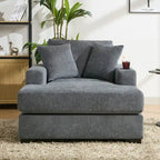 Chaise longue surdimensionnée en tissu chenille, 39,7/43,5/55, avec oreillers, station de charge et porte-gobelets