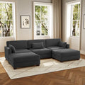 Canapé modulaire sectionnel en U 5 places avec pouf