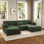 Canapé modulaire sectionnel en U 5 places avec pouf