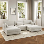 Canapé modulaire sectionnel en U 5 places avec pouf