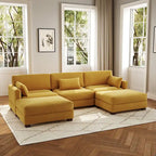 Canapé modulaire sectionnel en U 5 places avec pouf