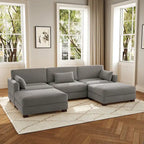 Canapé modulaire sectionnel en U 5 places avec pouf