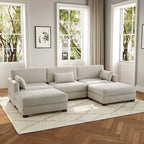 Canapé modulaire sectionnel en U 5 places avec pouf