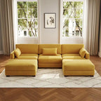 Canapé modulaire sectionnel en U 5 places avec pouf