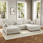 Canapé modulaire sectionnel en U 5 places avec pouf