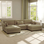 Canapé modulaire sectionnel en U 5 places avec pouf