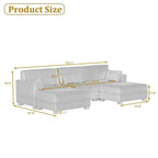 Canapé modulaire sectionnel en U 5 places avec pouf