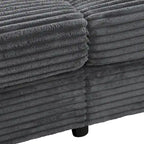 Canapé-lit de chaise longue en velours côtelé de 86,5 po avec ports USB, porte-gobelets et 8 coussins épais