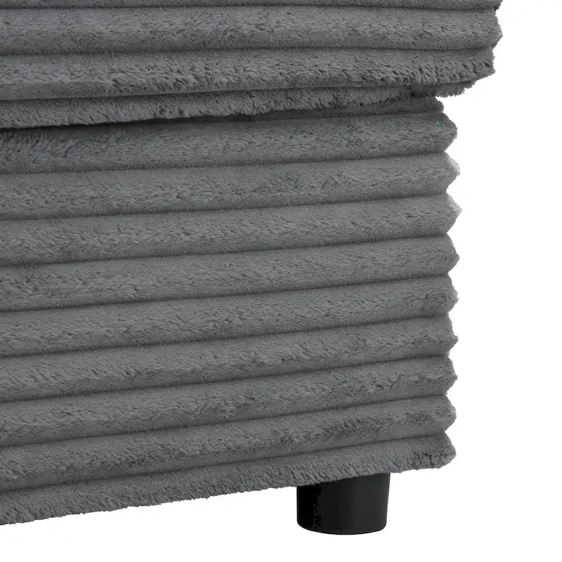 Canapé-lit de chaise longue en velours côtelé de 86,5 po avec ports USB, porte-gobelets et 8 coussins épais