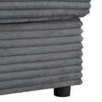 Canapé-lit de chaise longue en velours côtelé de 86,5 po avec ports USB, porte-gobelets et 8 coussins épais