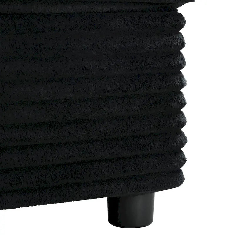 Canapé-lit de chaise longue en velours côtelé de 86,5 po avec ports USB, porte-gobelets et 8 coussins épais