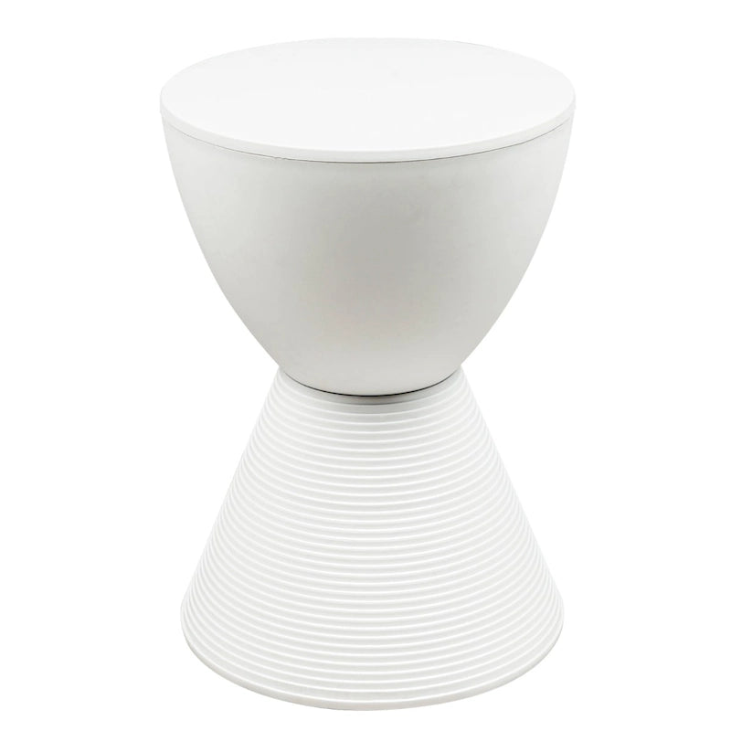 Table d'appoint ronde Boyd avec base côtelée et couvercle amovible pour salon et chambre à coucher