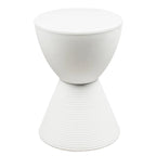 Table d'appoint ronde Boyd avec base côtelée et couvercle amovible pour salon et chambre à coucher