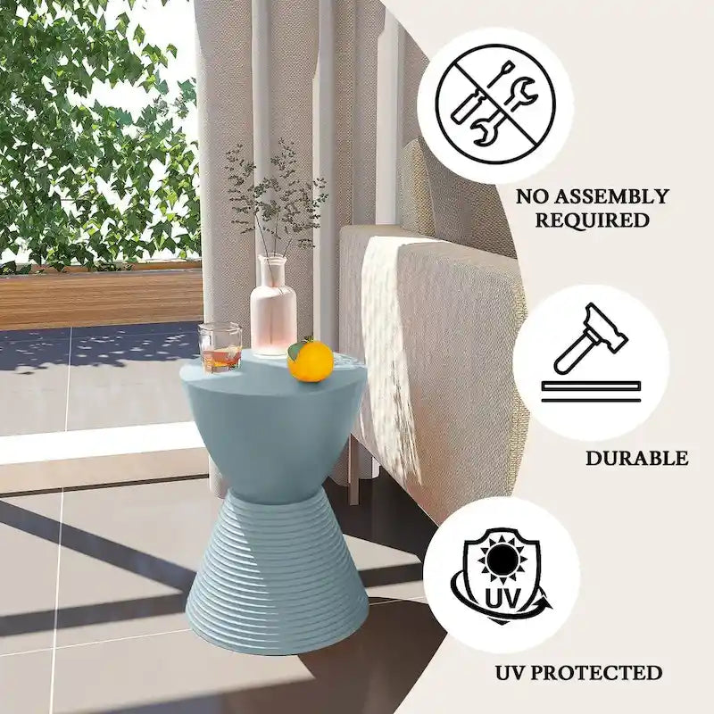 Table d'appoint ronde Boyd avec base côtelée et couvercle amovible pour salon et chambre à coucher