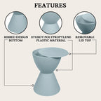Table d'appoint ronde Boyd avec base côtelée et couvercle amovible pour salon et chambre à coucher