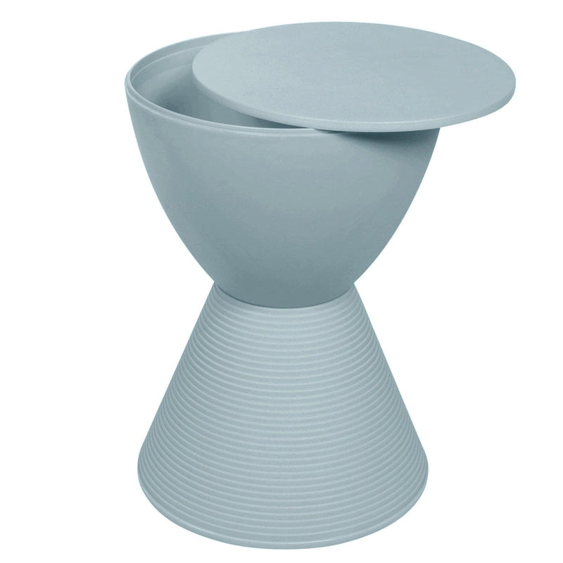 Table d'appoint ronde Boyd avec base côtelée et couvercle amovible pour salon et chambre à coucher