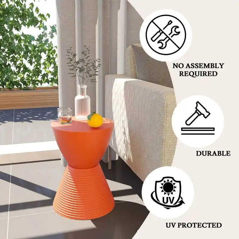 Table d'appoint ronde Boyd avec base côtelée et couvercle amovible pour salon et chambre à coucher
