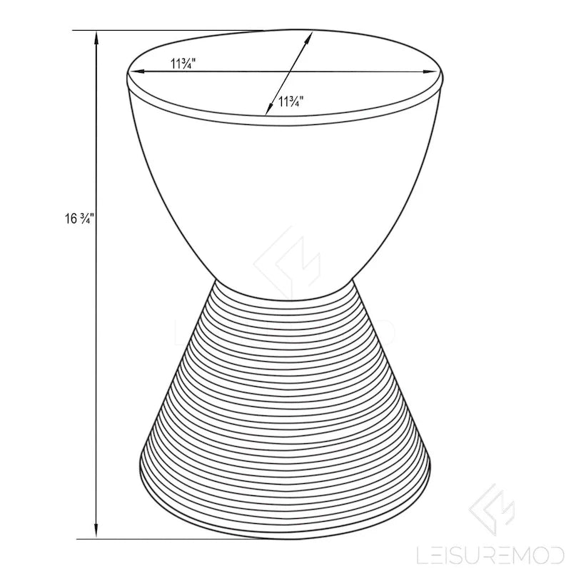 Table d'appoint ronde Boyd avec base côtelée et couvercle amovible pour salon et chambre à coucher