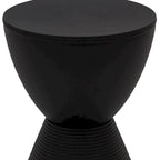 Table d'appoint ronde Boyd avec base côtelée et couvercle amovible pour salon et chambre à coucher