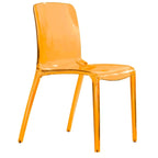 Chaise de salle à manger empilable en acrylique, minimaliste, en plastique, moderne, avec dossier intégral, transparente, chaise d'appoint pour salle à manger et cuisine