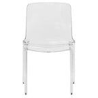 Chaise de salle à manger empilable en acrylique, minimaliste, en plastique, moderne, avec dossier intégral, transparente, chaise d'appoint pour salle à manger et cuisine
