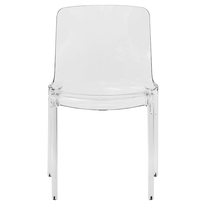 Chaise de salle à manger empilable en acrylique, minimaliste, en plastique, moderne, avec dossier intégral, transparente, chaise d'appoint pour salle à manger et cuisine