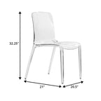 Chaise de salle à manger empilable en acrylique, minimaliste, en plastique, moderne, avec dossier intégral, transparente, chaise d'appoint pour salle à manger et cuisine