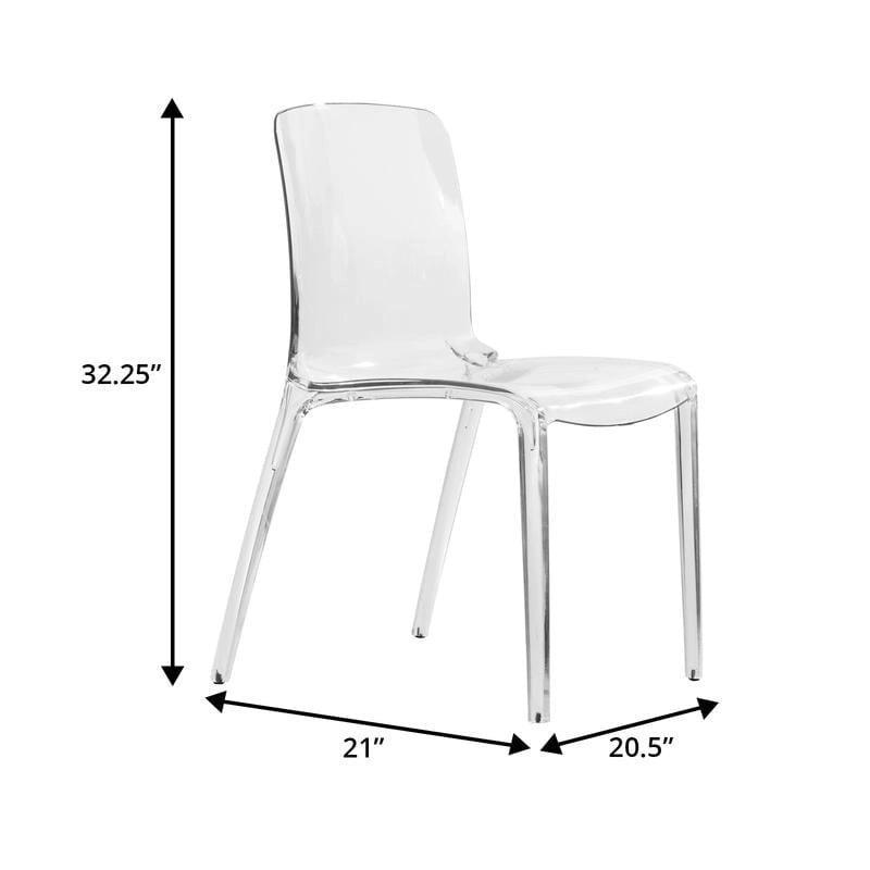 Chaise de salle à manger empilable en acrylique, minimaliste, en plastique, moderne, avec dossier intégral, transparente, chaise d'appoint pour salle à manger et cuisine