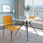Chaise de salle à manger empilable en acrylique, minimaliste, en plastique, moderne, avec dossier intégral, transparente, chaise d'appoint pour salle à manger et cuisine