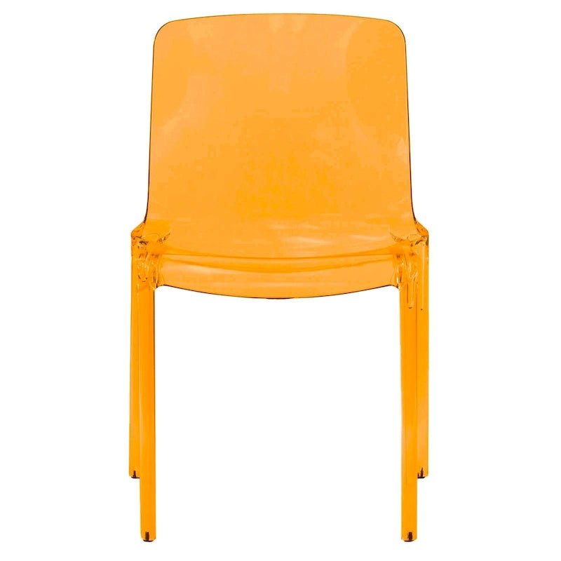 Chaise de salle à manger empilable en acrylique, minimaliste, en plastique, moderne, avec dossier intégral, transparente, chaise d'appoint pour salle à manger et cuisine