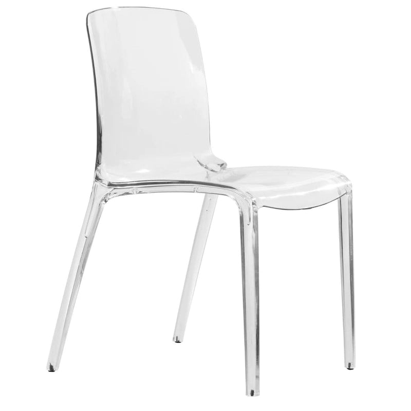 Chaise de salle à manger empilable en acrylique, minimaliste, en plastique, moderne, avec dossier intégral, transparente, chaise d'appoint pour salle à manger et cuisine