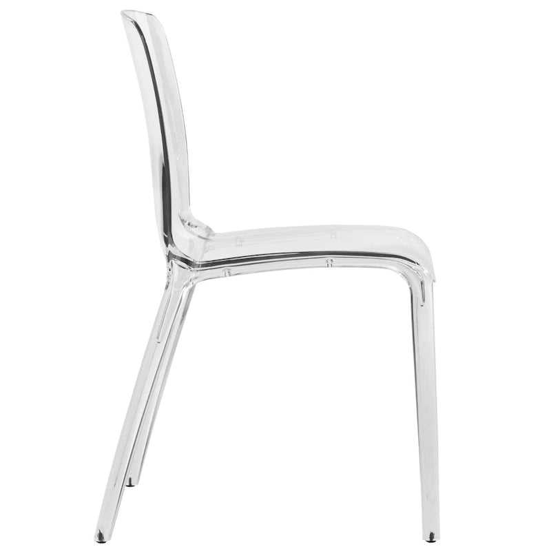 Chaise de salle à manger empilable en acrylique, minimaliste, en plastique, moderne, avec dossier intégral, transparente, chaise d'appoint pour salle à manger et cuisine