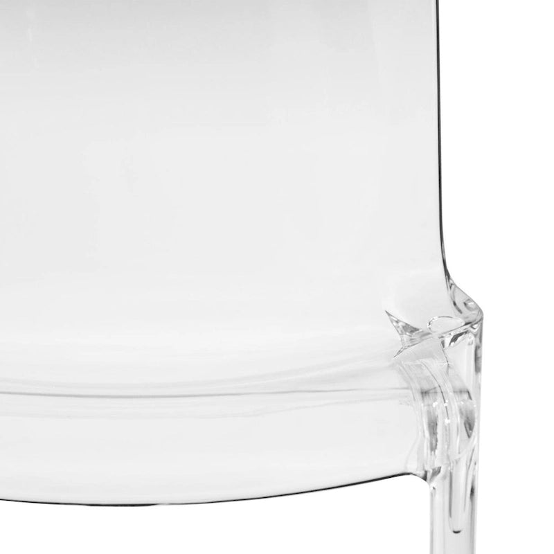 Chaise de salle à manger empilable en acrylique, minimaliste, en plastique, moderne, avec dossier intégral, transparente, chaise d'appoint pour salle à manger et cuisine