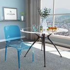 Chaise de salle à manger empilable en acrylique, minimaliste, en plastique, moderne, avec dossier intégral, transparente, chaise d'appoint pour salle à manger et cuisine