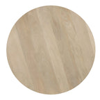 Table d'appoint Hazel avec 3 pieds piliers, bois de manguier brun naturel fait à la main, plateau rond de 45 cm