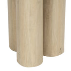 Table d'appoint Hazel avec 3 pieds piliers, bois de manguier brun naturel fait à la main, plateau rond de 45 cm