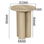 Table d'appoint Hazel avec 3 pieds piliers, bois de manguier brun naturel fait à la main, plateau rond de 45 cm