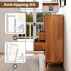 Gymax 5-Drawer Dresser w/ Interlock System Metal Support Legs &